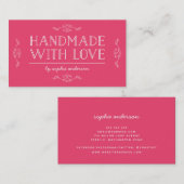 Editable Farbe blüht handgemachtes mit Liebe Visitenkarte (Vorne/Hinten)