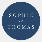 Editable Farbe Moderne klassische Hochzeit Runder Aufkleber (Vorderseite)