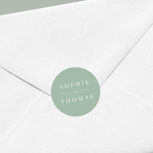 Editable Farbe Moderne klassische Hochzeit Runder Aufkleber