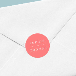 Editable Farbe Moderne klassische Hochzeit Runder Aufkleber