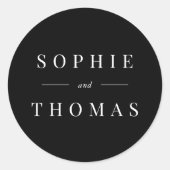 Editable Farbe Moderne klassische Hochzeit Runder Aufkleber (Vorderseite)
