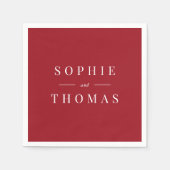 Editable Farbe Moderne klassische Hochzeit Serviette (Vorderseite)