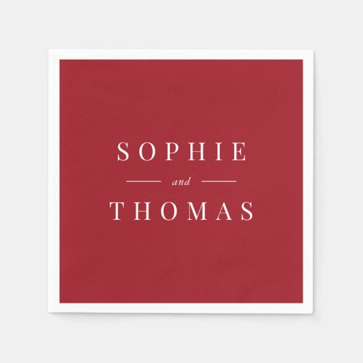 Editable Farbe Moderne klassische Hochzeit Serviette (Vorderseite)