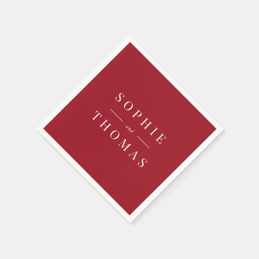 Editable Farbe Moderne klassische Hochzeit Serviette (Ecke)