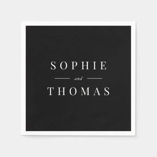 Editable Farbe Moderne klassische Hochzeit Serviette (Vorderseite)