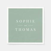 Editable Farbe Moderne klassische Hochzeit Serviette (Vorderseite)