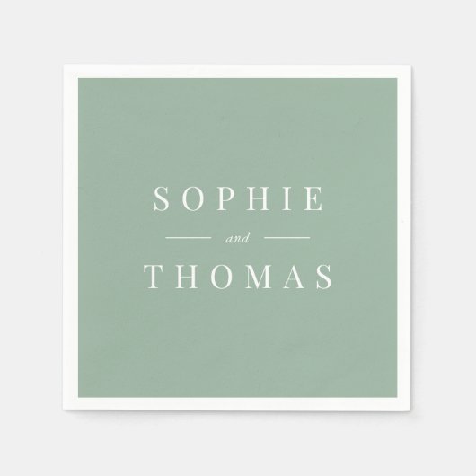 Editable Farbe Moderne klassische Hochzeit Serviette (Vorderseite)