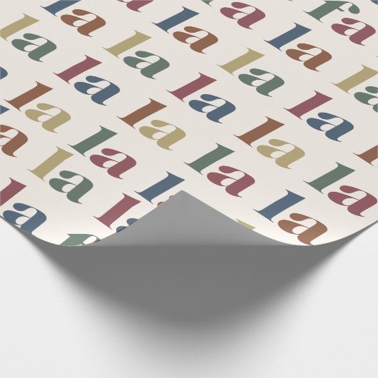 Editable Farbe Moderne Weihnachtsfeier La La Wrapp Geschenkpapier (Ecke)