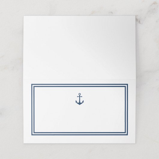 Editable Farbe Moderner klassischer Anker Platzkarte (Außenseite Aufgefaltet)