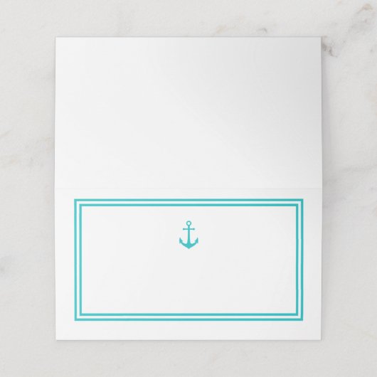 Editable Farbe Moderner klassischer Anker Platzkarte (Außenseite Aufgefaltet)