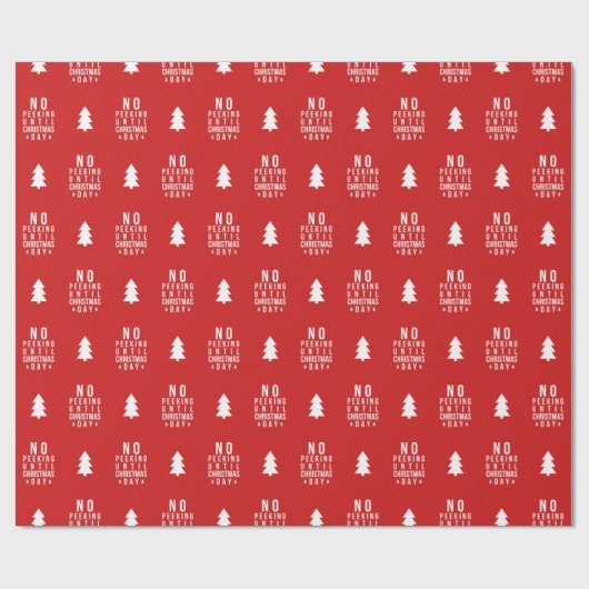 Editable Farbe No Peeking bis Weihnachten Geschenkpapier (Flach)