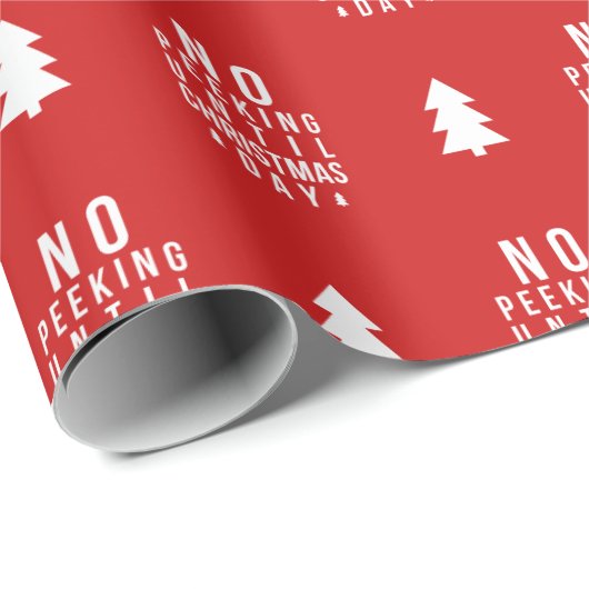 Editable Farbe No Peeking bis Weihnachten Geschenkpapier (Rolleneckpunkt)