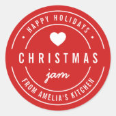 EDITABLE Farbe Weihnachten Jam Küche Urlaub Runder Aufkleber (Vorderseite)