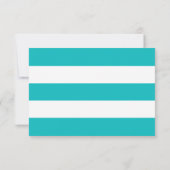 Editable Farbe White Stripes Nautical Wedding RSVP (Rückseite)