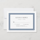 Editable Farbe White Stripes Nautical Wedding RSVP Karte (Vorderseite)