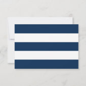 Editable Farbe White Stripes Nautical Wedding RSVP Karte (Rückseite)