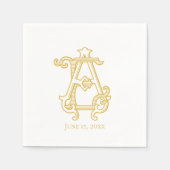 EDITABLE FARBEN AE Monogram EA Monogram Napkins Serviette (Vorderseite)