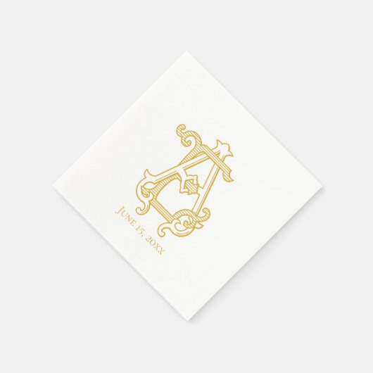 EDITABLE FARBEN AE Monogram EA Monogram Napkins Serviette (Ecke)