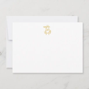 EDITABLE FARBEN AE Monogram EA Monogram Notecards Mitteilungskarte