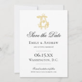EDITABLE FARBEN AE Monogramm EA Monogramm Einladun Save The Date (Vorderseite)