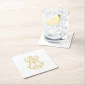 EDITABLE FARBEN BEI Monogram TA Logo Party-Unterse Rechteckiger Pappuntersetzer (Vor Ort)