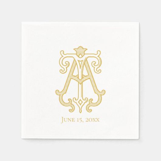 EDITABLE FARBEN BEI Monogram TA Monogram Napkins Serviette (Vorderseite)