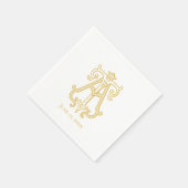 EDITABLE FARBEN BEI Monogram TA Monogram Napkins Serviette (Ecke)