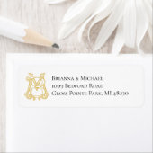 EDITABLE FARBEN BM Monogramm MB Monogramm-Etikett (Insitu)