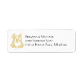 EDITABLE FARBEN BM Monogramm MB Monogramm-Etikett (Vorne)