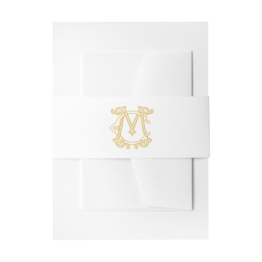EDITABLE FARBEN CM Monogramm MC Monogramm Bauchban Einladungsbanderole (Vorderseite Beispiel)