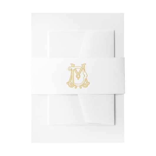 EDITABLE FARBEN DM Monogramm MD Monogramm Bauchban Einladungsbanderole (Vorderseite Beispiel)