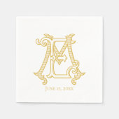 EDITABLE FARBEN EM Monogram ME Monogram Napkins Serviette (Vorderseite)