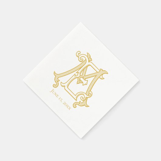 EDITABLE FARBEN EM Monogram ME Monogram Napkins Serviette (Ecke)