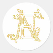 EDITABLE FARBEN EN Monogram NE Monogram Aufkleber (Vorderseite)