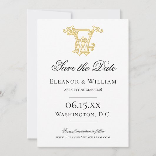 EDITABLE FARBEN EW Monogram WE Monogram Einladung (Vorderseite)