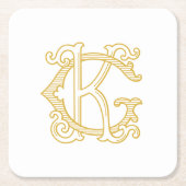 EDITABLE FARBEN GK Monogram KG Logo-Untersetzer Rechteckiger Pappuntersetzer (Vorderseite)
