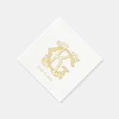 EDITABLE FARBEN GK Monogram KG Monogram Napkins Serviette (Ecke)