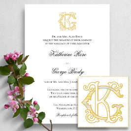 EDITABLE FARBEN GK Monogramm KG Monogramm Einladun Einladung