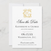 EDITABLE FARBEN GK Monogramm KG Monogramm Einladun Save The Date (Vorderseite)