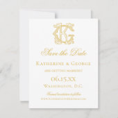 EDITABLE FARBEN GK Monogramm KG Monogramm Einladun Save The Date (Vorderseite)