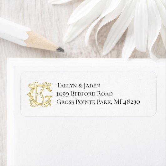 EDITABLE FARBEN GK Monogramm KG Monogramm Etikett (Insitu)