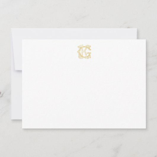 EDITABLE FARBEN GK Monogramm KG Monogramm-Notecard Mitteilungskarte (Vorderseite)