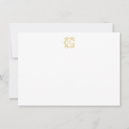 EDITABLE FARBEN GK Monogramm KG Monogramm-Notecard Mitteilungskarte