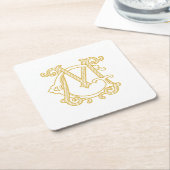 EDITABLE FARBEN GM Monogram MG Logo Untersetzer (angewinkelt)