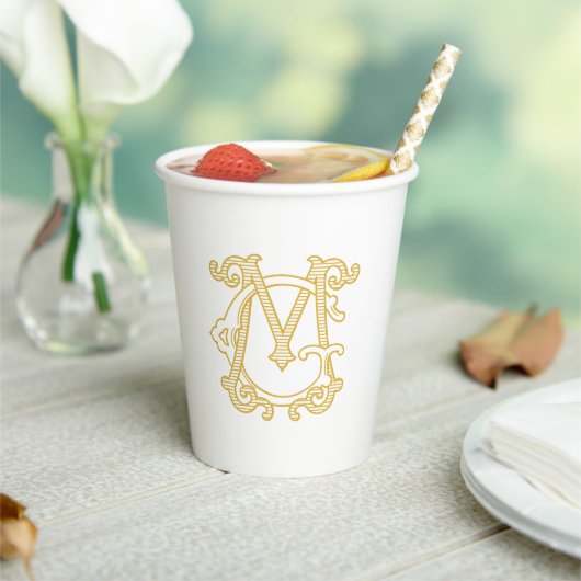 EDITABLE FARBEN GM Monogram MG Monogram Cups Pappbecher (In Situ)