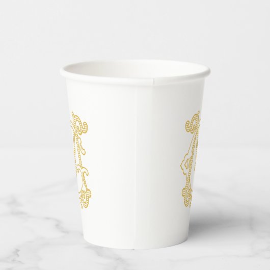 EDITABLE FARBEN GM Monogram MG Monogram Cups Pappbecher (Rechts)