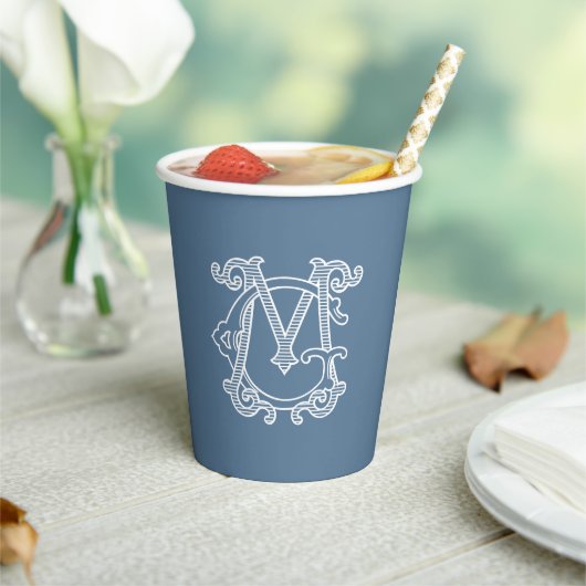 EDITABLE FARBEN GM Monogram MG Monogram Cups Pappbecher (In Situ)