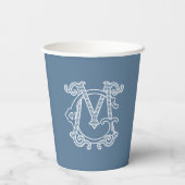 EDITABLE FARBEN GM Monogram MG Monogram Cups Pappbecher (Rückseite)