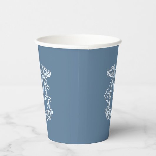 EDITABLE FARBEN GM Monogram MG Monogram Cups Pappbecher (Rechts)