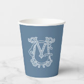 EDITABLE FARBEN GM Monogram MG Monogram Cups Pappbecher (Vorderseite)